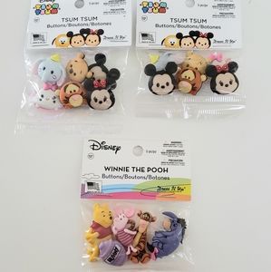 🆕️ Disney Tsum Tsum / Winnie the Pooh Buttons